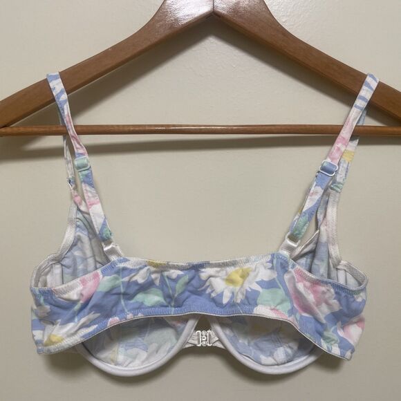 VTG EILEEN WEST Floral Cotton Unlined Underwire Front Closure Bra 38 C - Picture 7 of 8